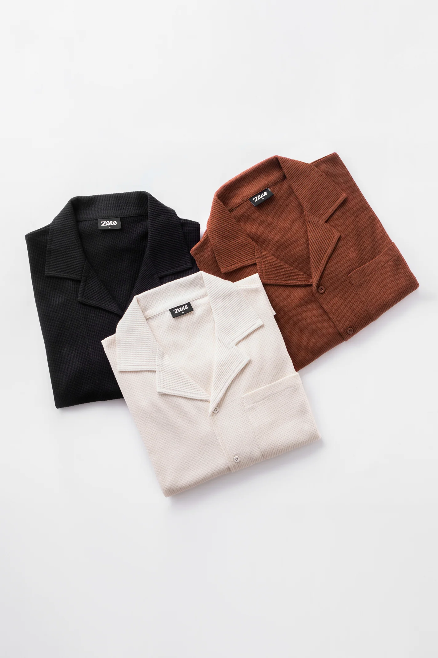 Textured Button Down Shirt - Rust - Image 4