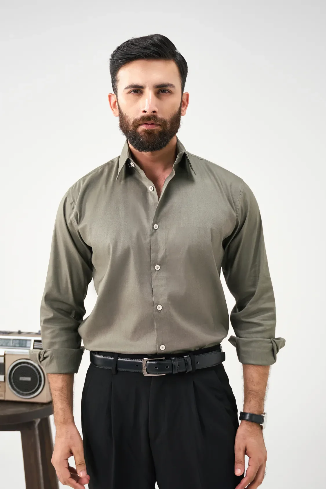 Everyday Linen Shirt - Olive Green - Image 3
