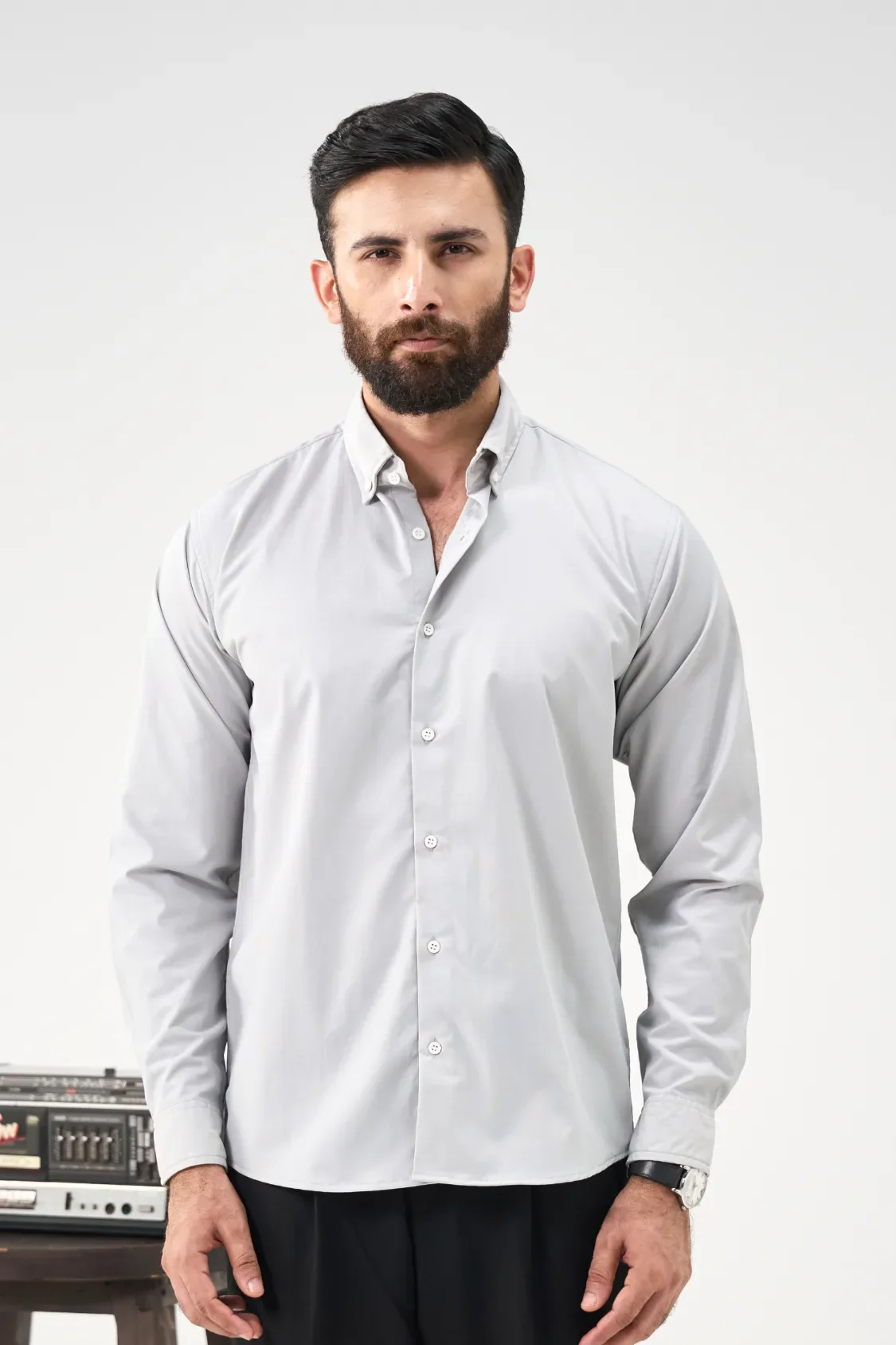 Everyday Solid Shirt - Light Grey - Image 3
