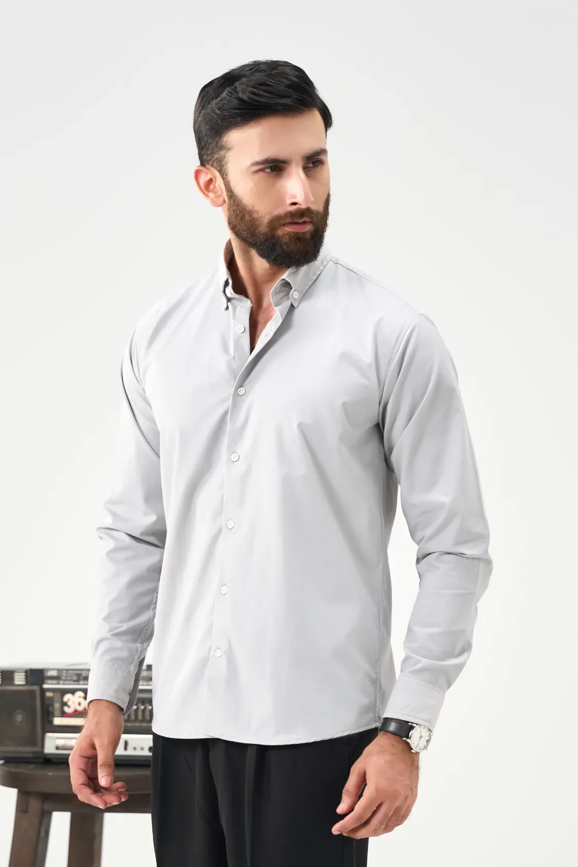 Everyday Solid Shirt - Light Grey - Image 4