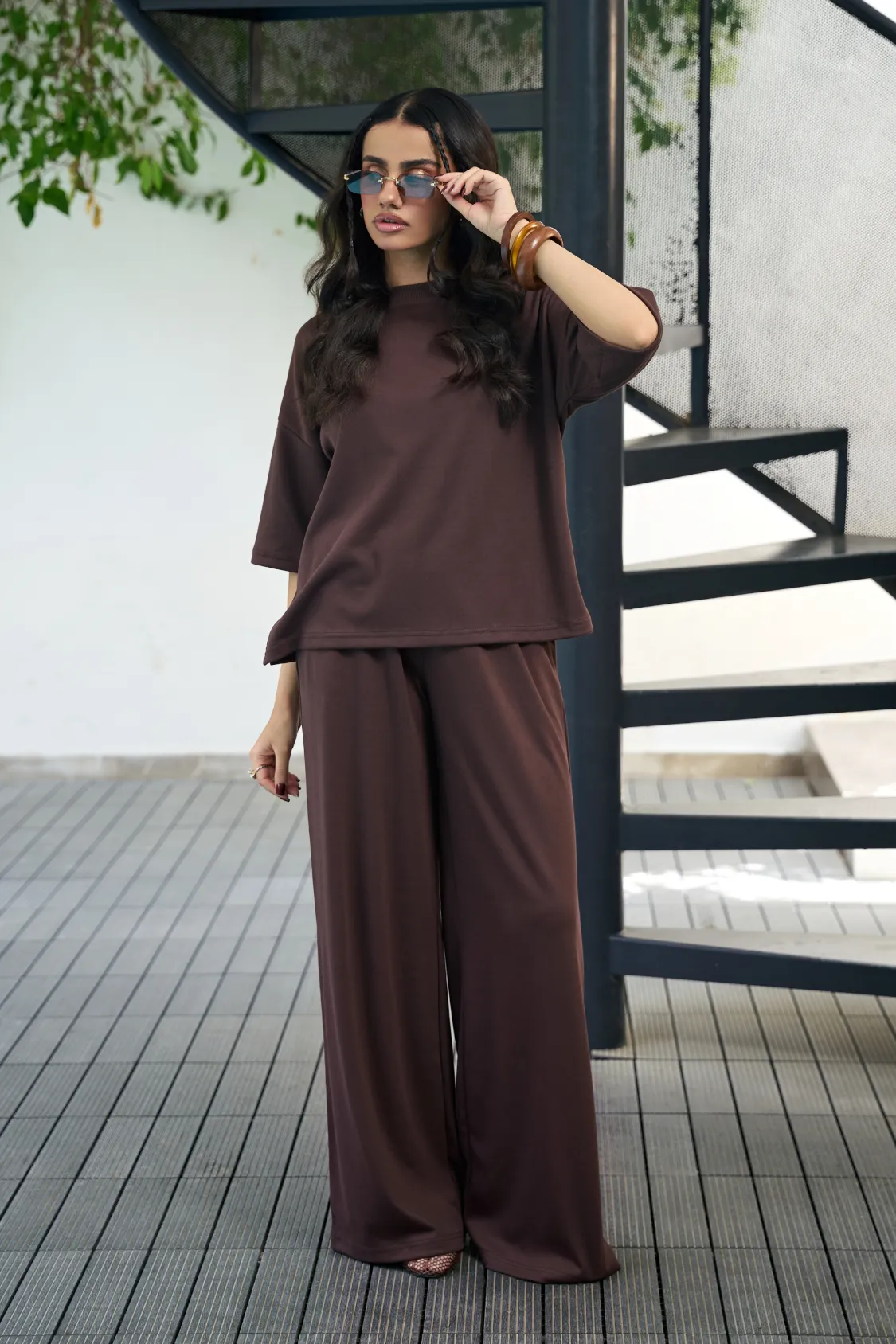 Everywear Co-Ord Set - Brown - Image 2