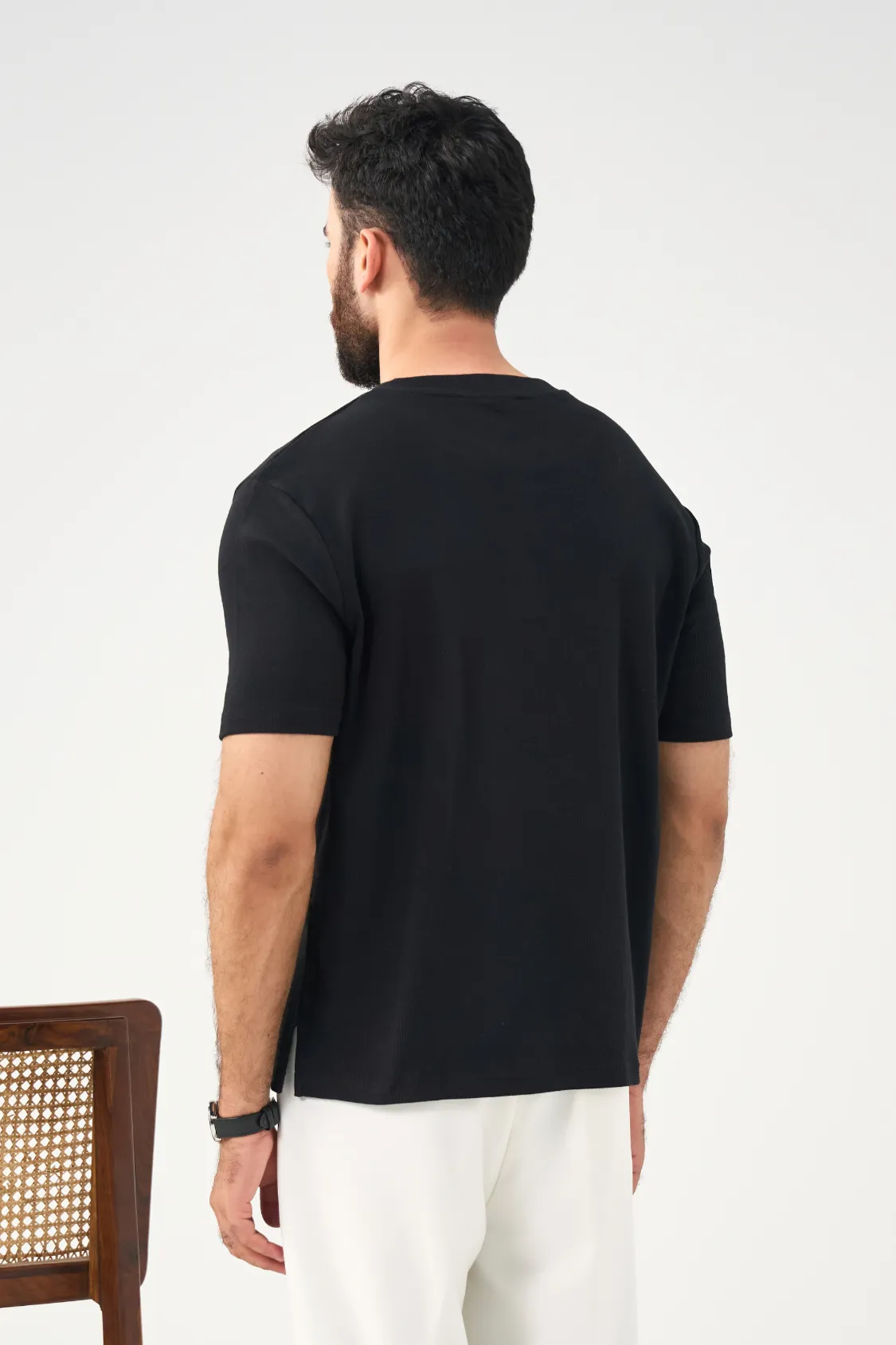 Henley Tee - Black - Image 3