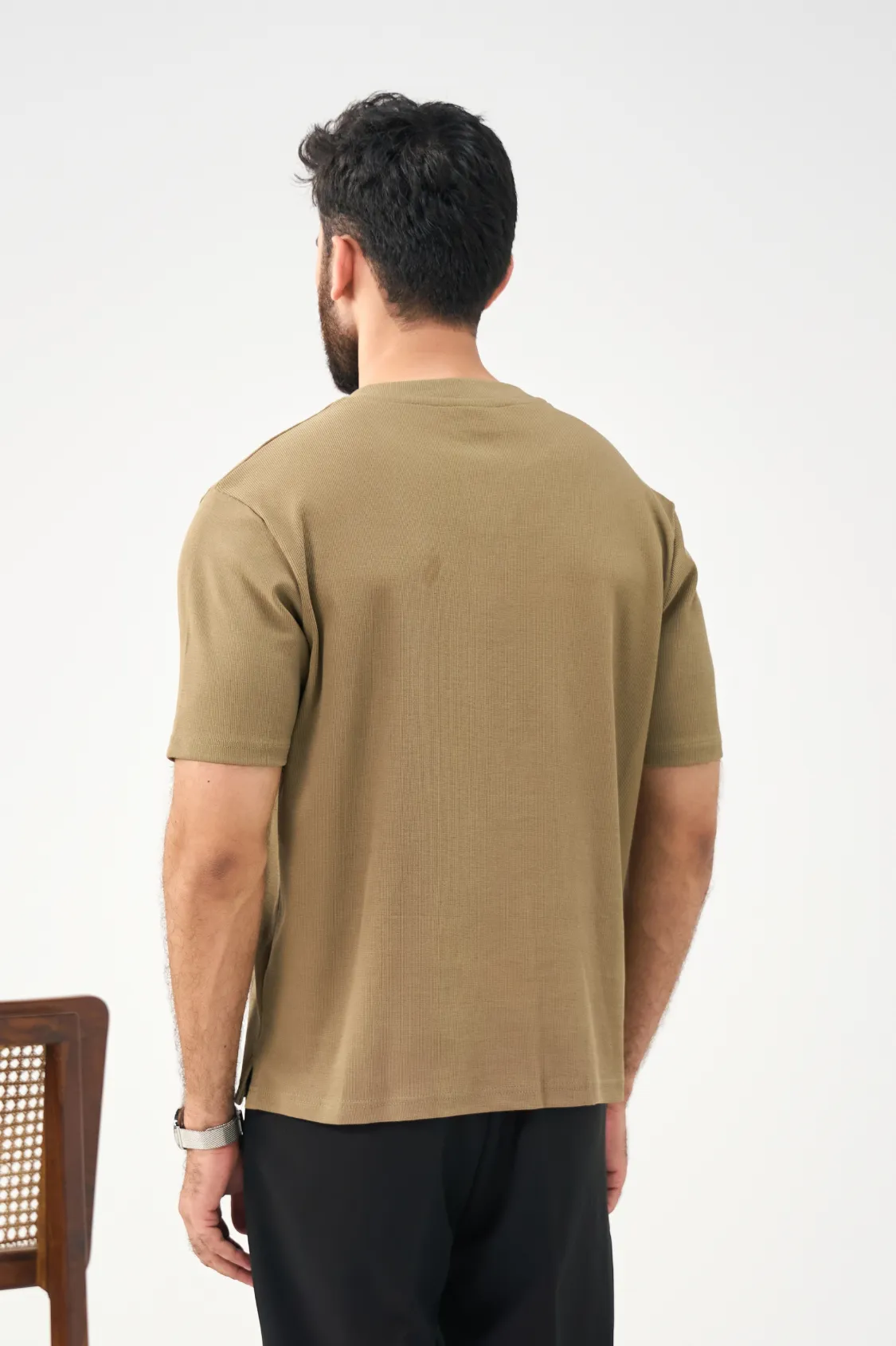 Henley Tee - Olive - Image 4