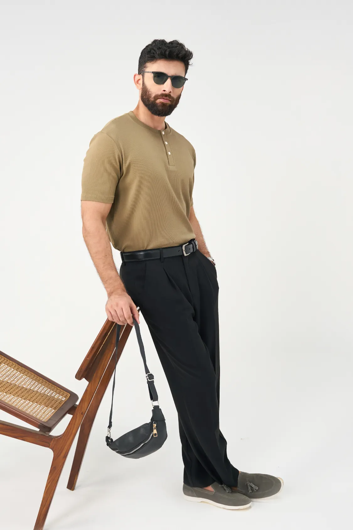 Henley Tee - Olive - Image 6
