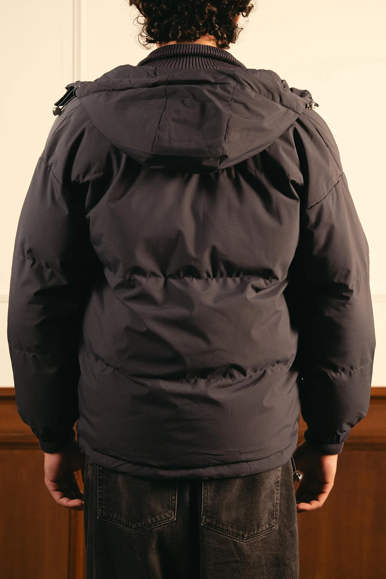 Insulated Hooded Puffer Jacket - Gray - Image 7
