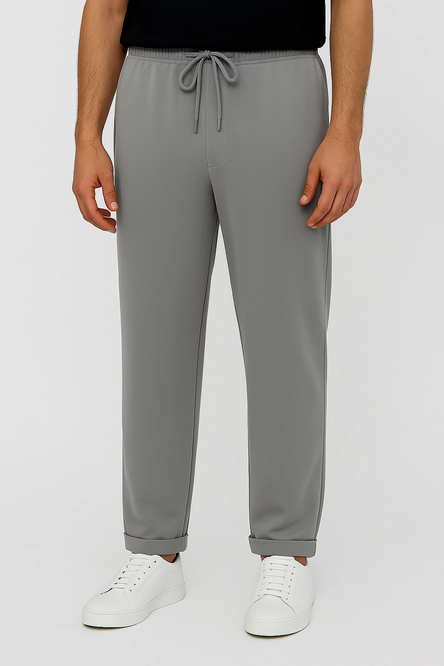 Straight Fit Jogger Trousers – Charcoal - Image 3