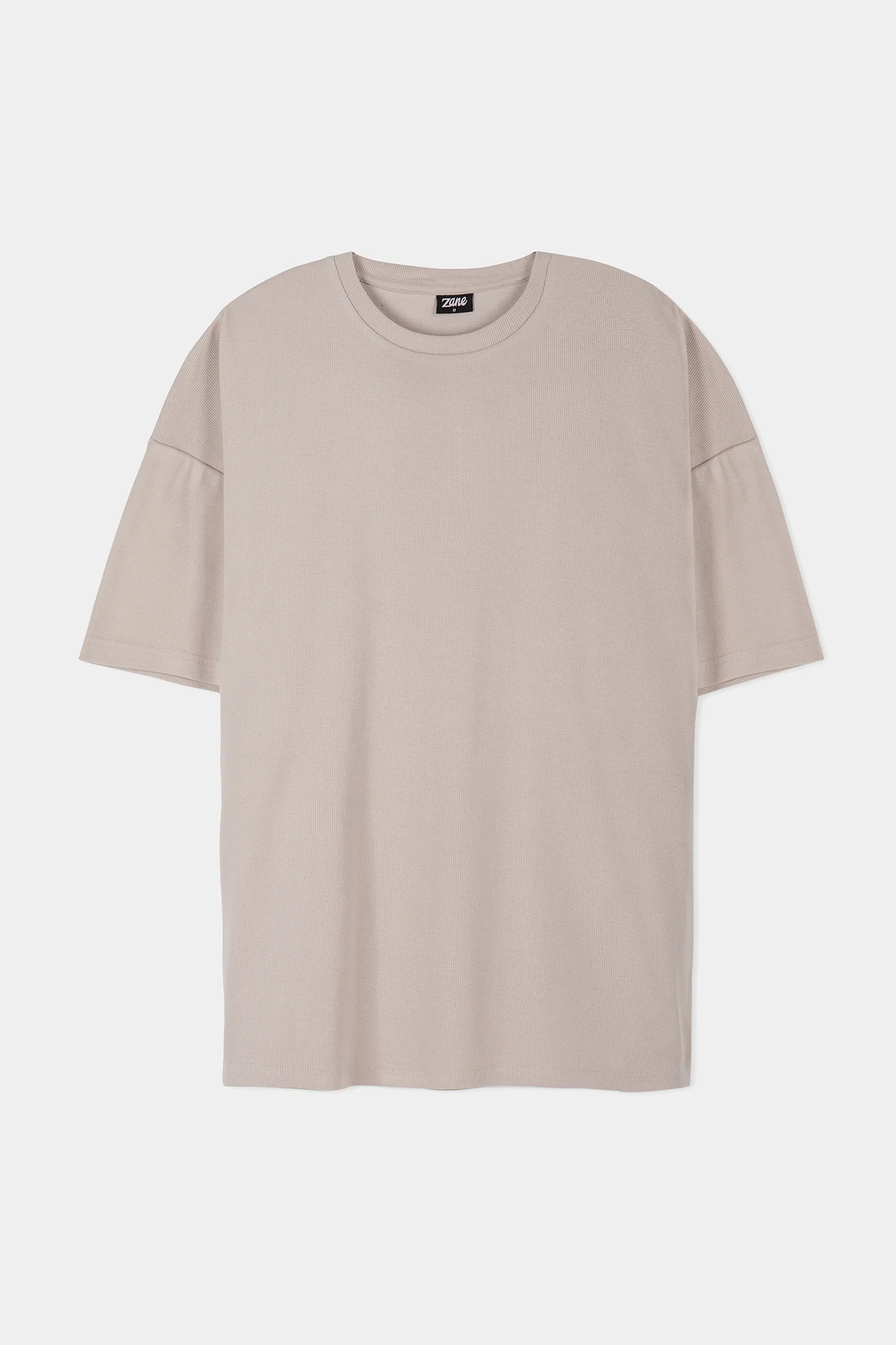 Textured Oversized T-Shirt – Nude - Image 3