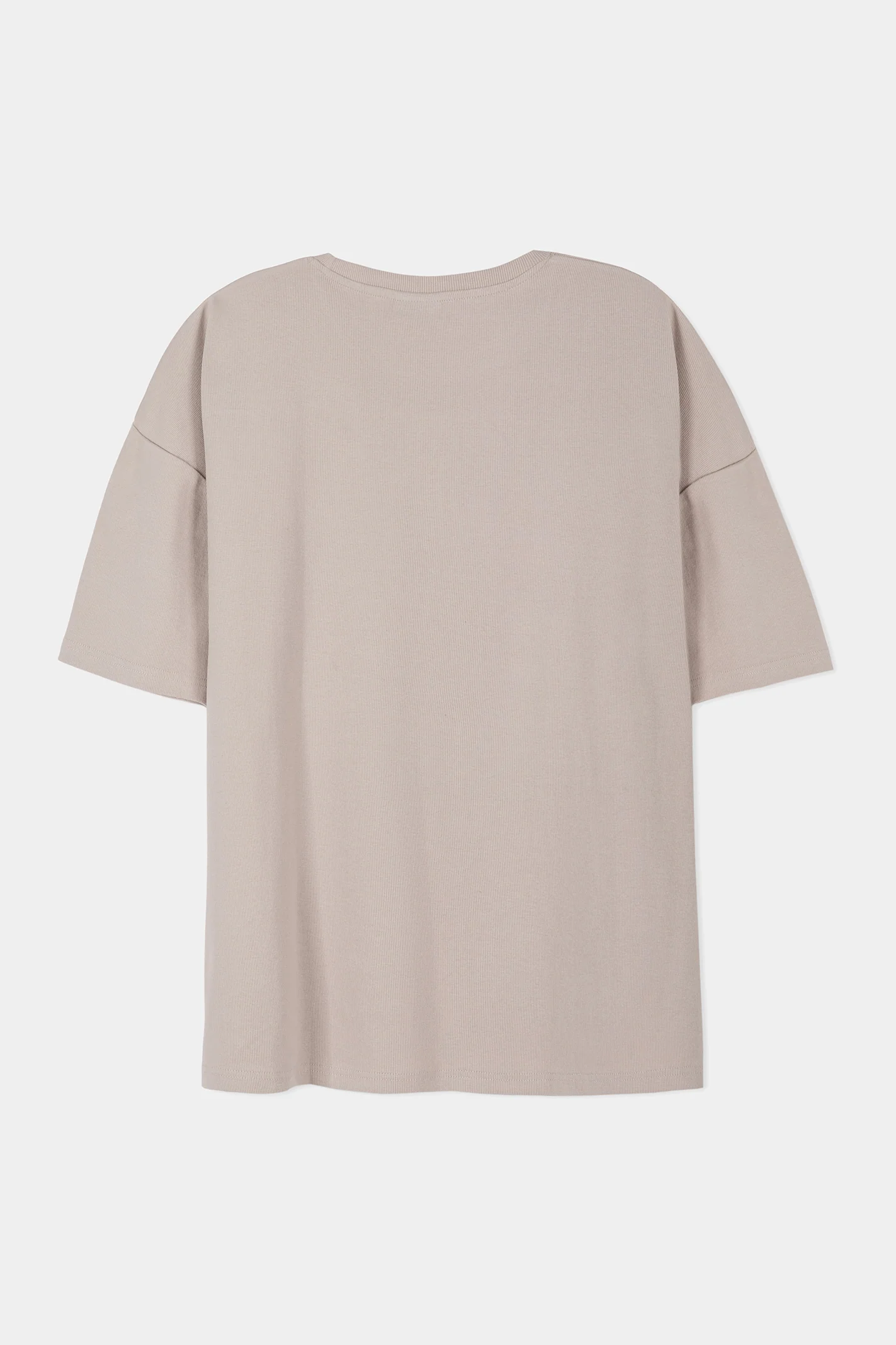 Textured Oversized T-Shirt – Nude - Image 5