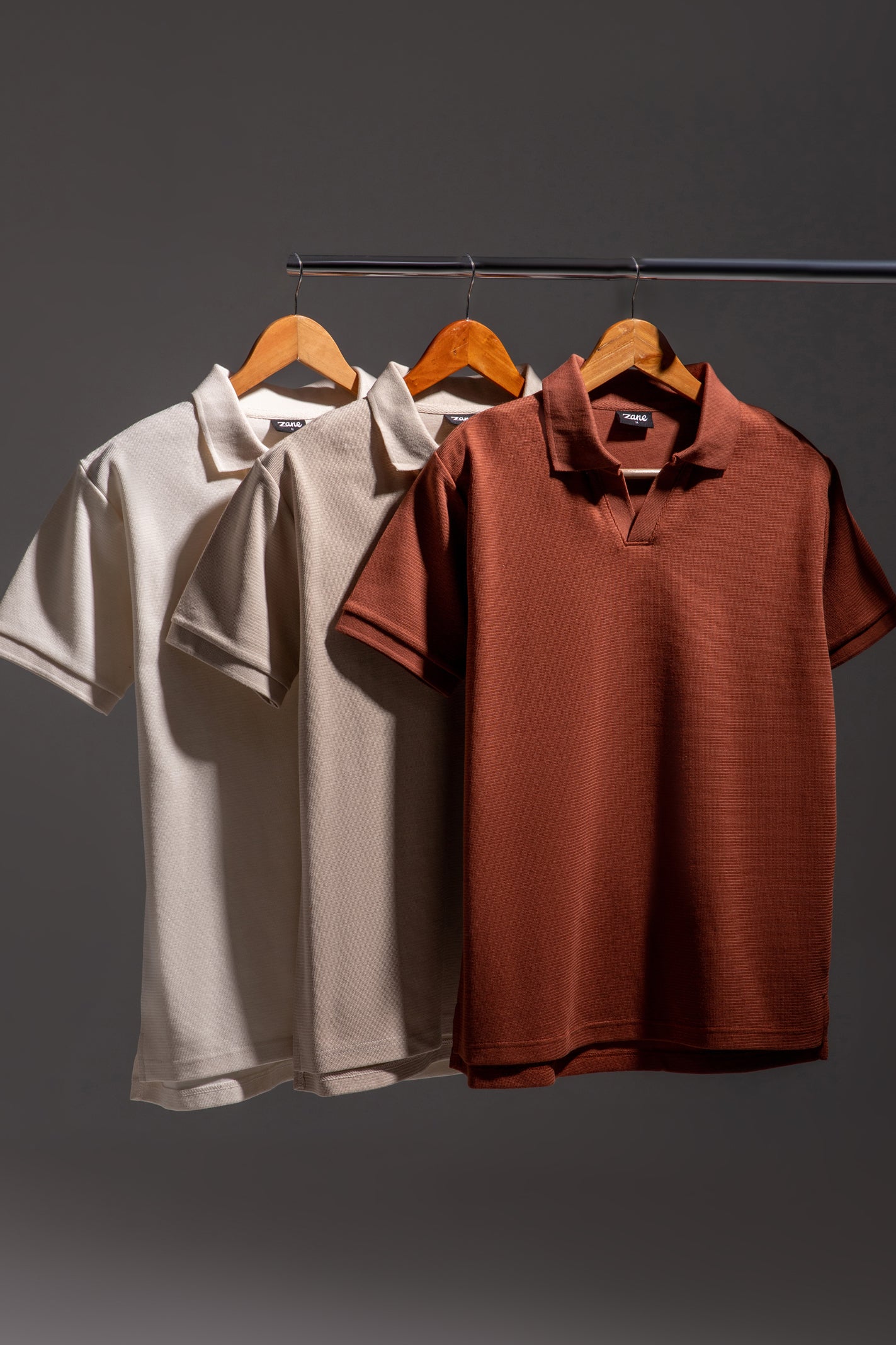 Textured Polo Shirt – Off White - Image 7