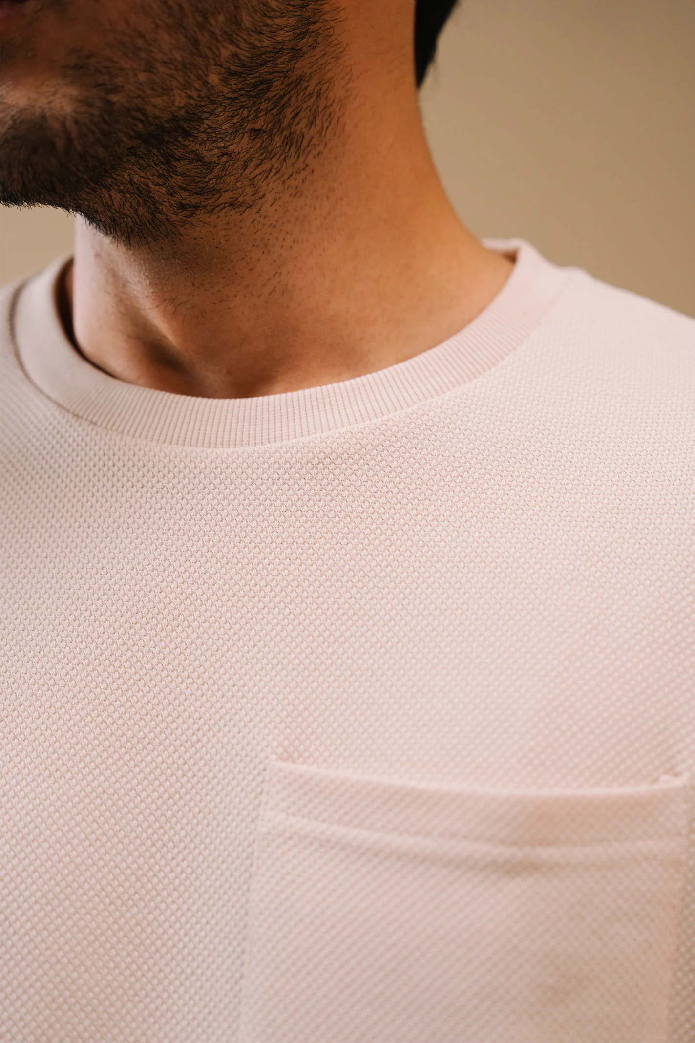 Textured Regular Fit T-Shirt – Off White - Image 4
