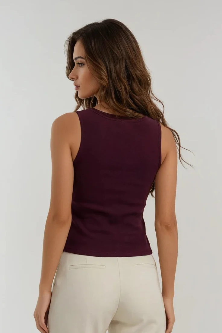 Tank Top - Burgundy - Image 2