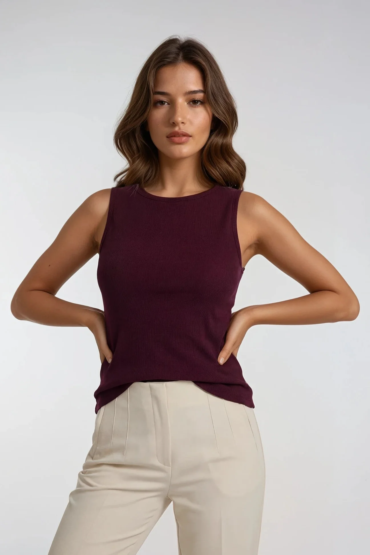 Tank Top - Burgundy - Image 3