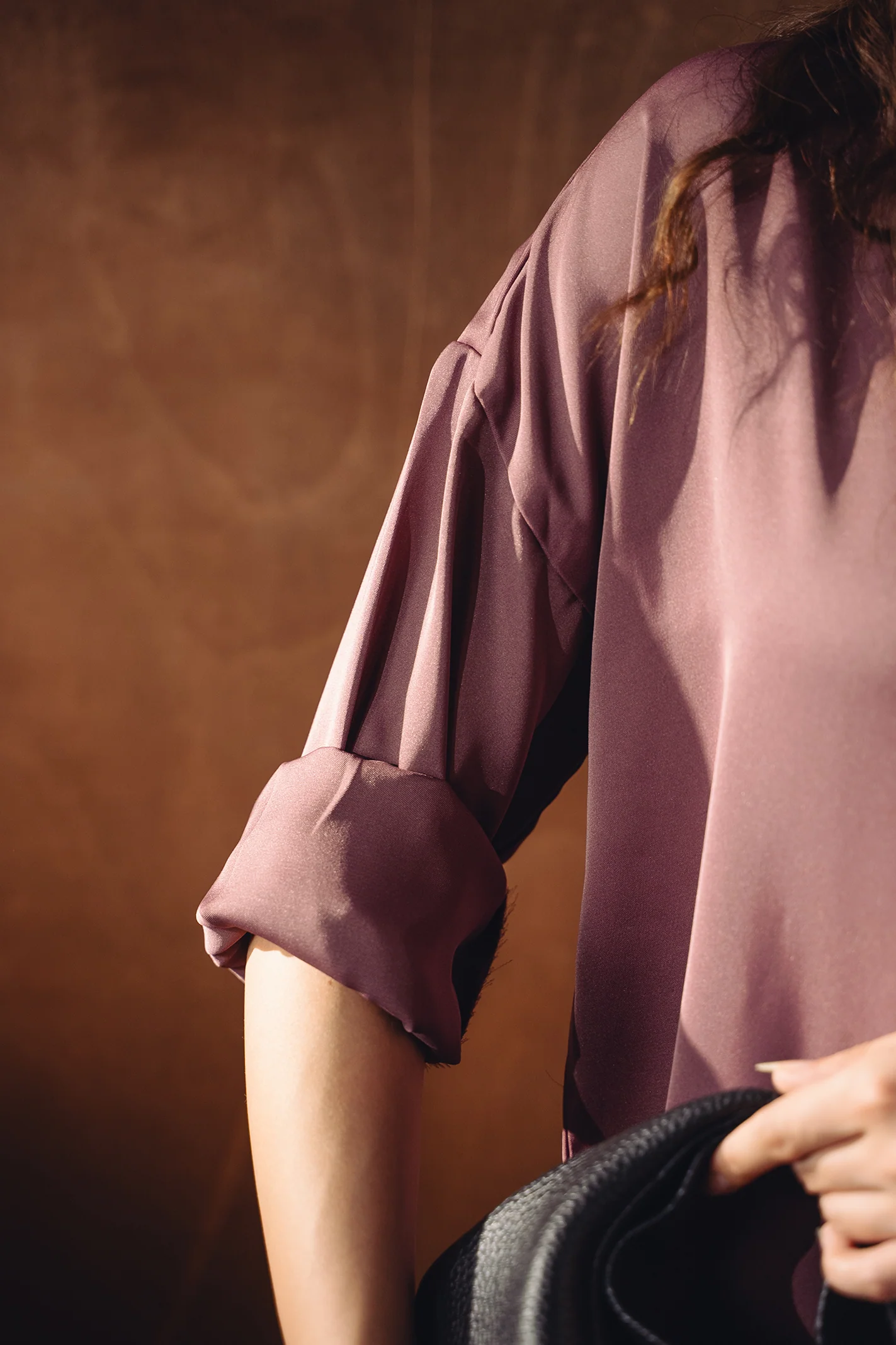 Satin Button-down Shirt - Tea Pink - Image 4