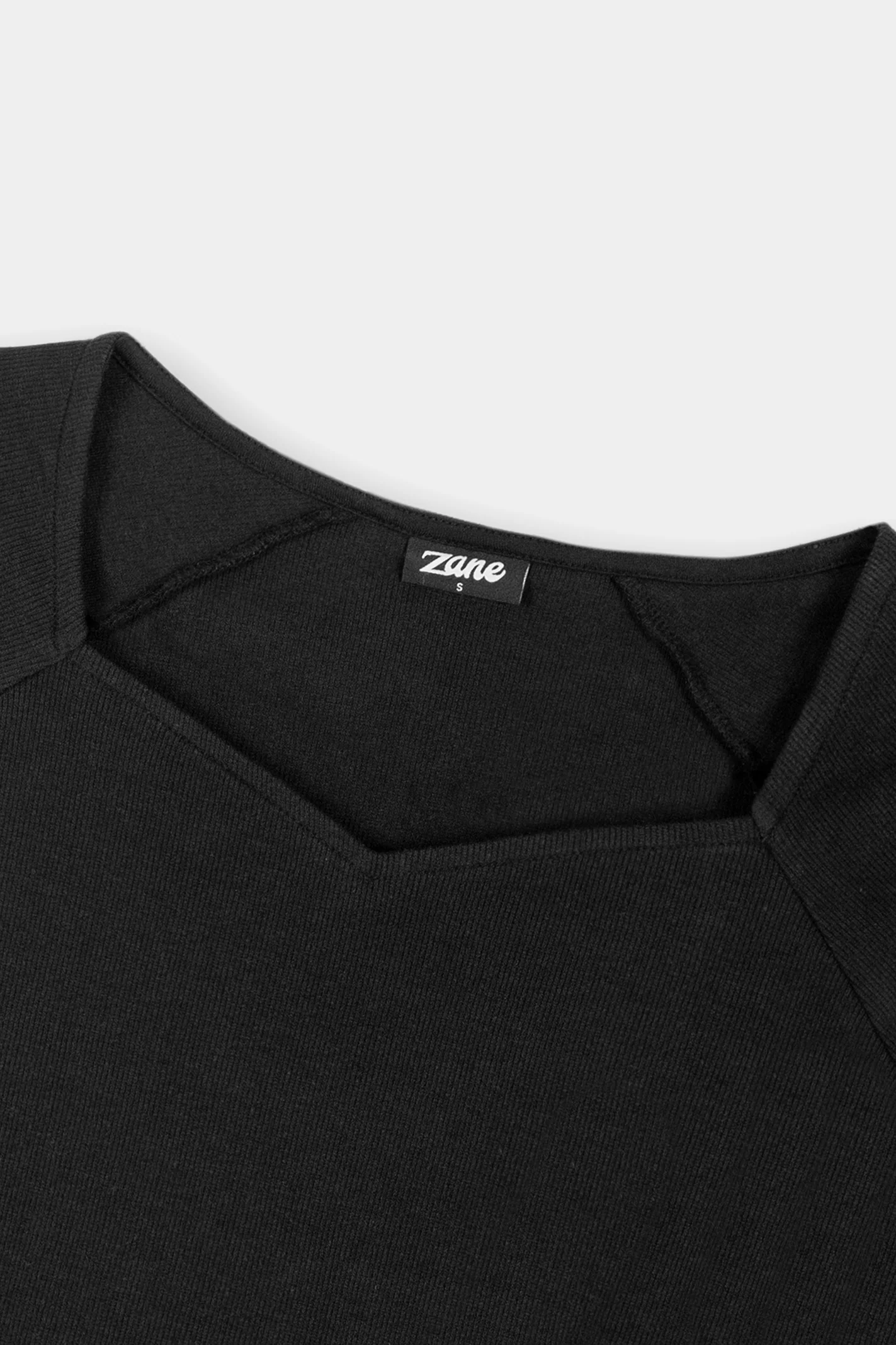 Sweet Heart Neck Top - Black - Image 4