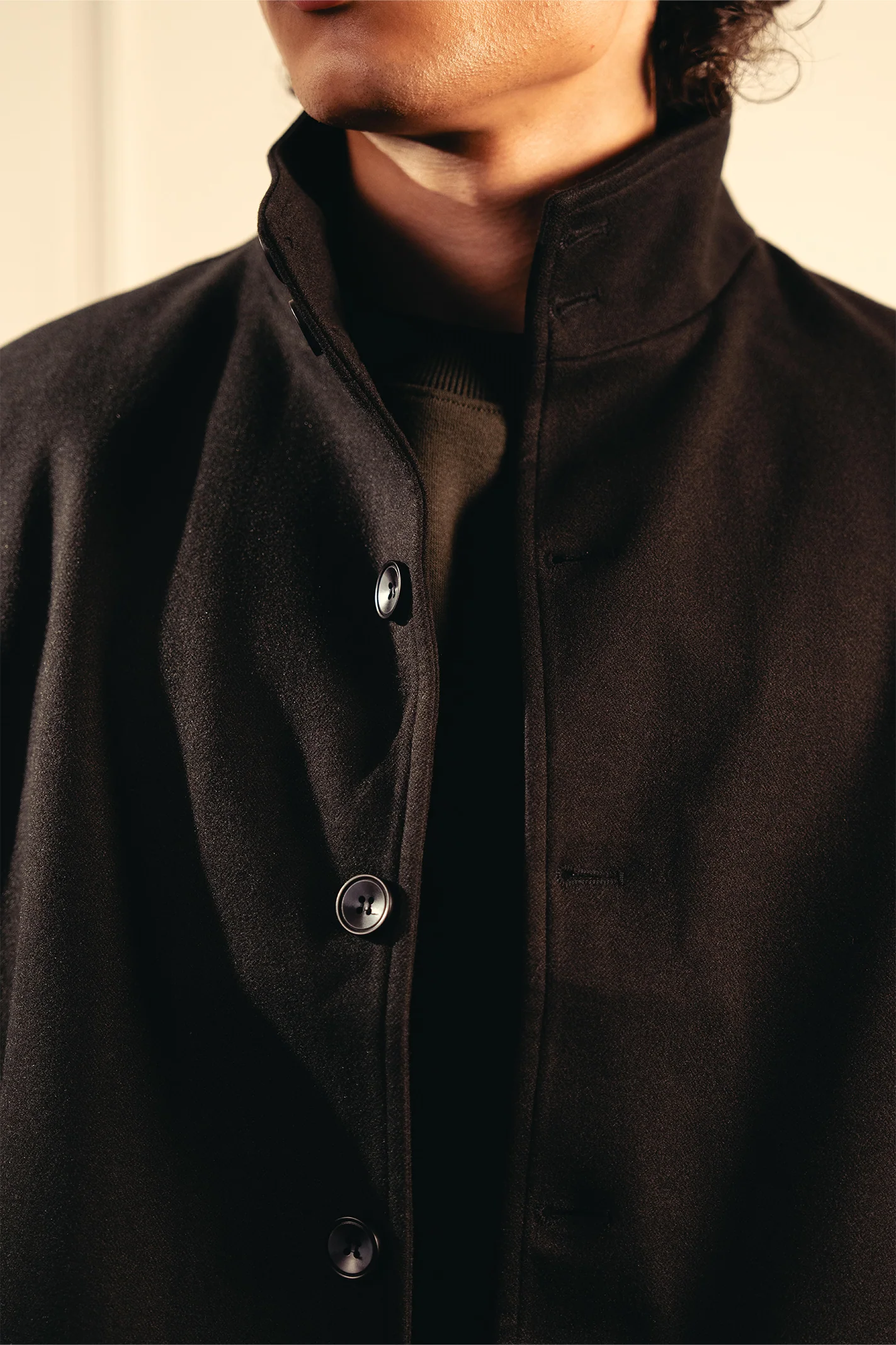 Tailored Herringbone Jacket – Black - Image 3