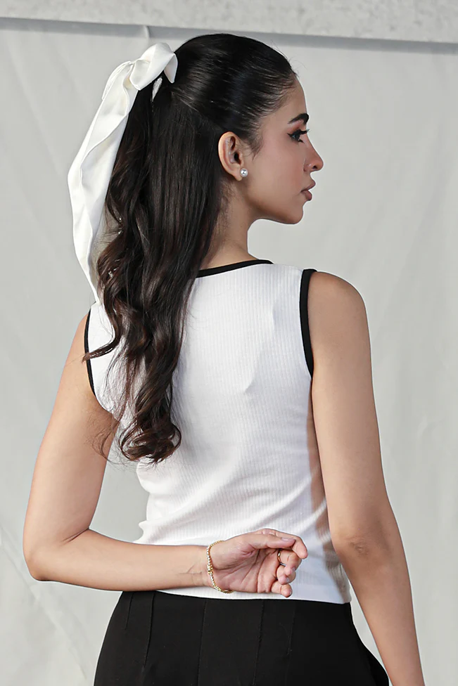 Tank Top - White with Black - Image 3