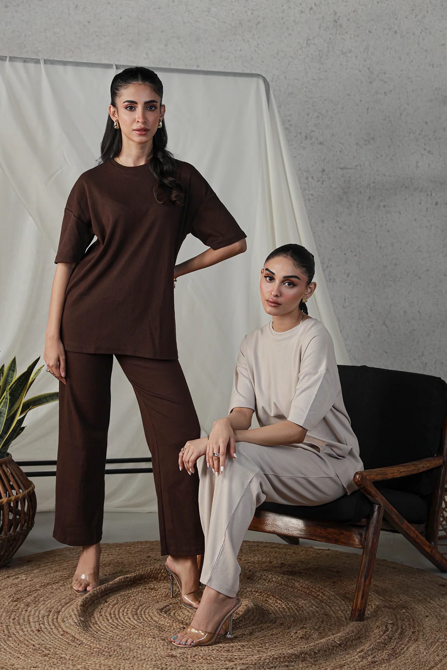 Textured Oversized Set - Nude - Image 5