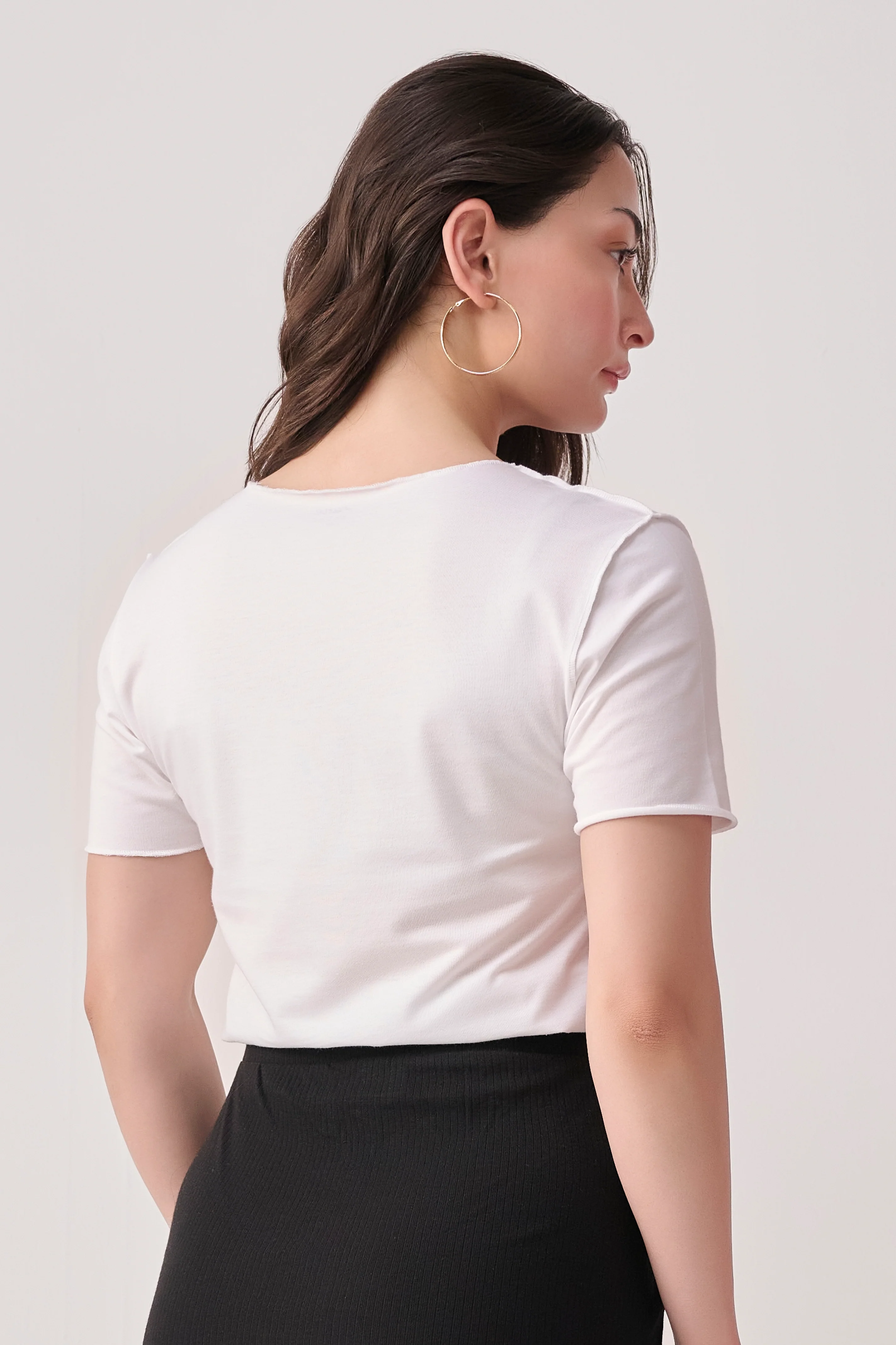 Over Lock top- White - Image 3
